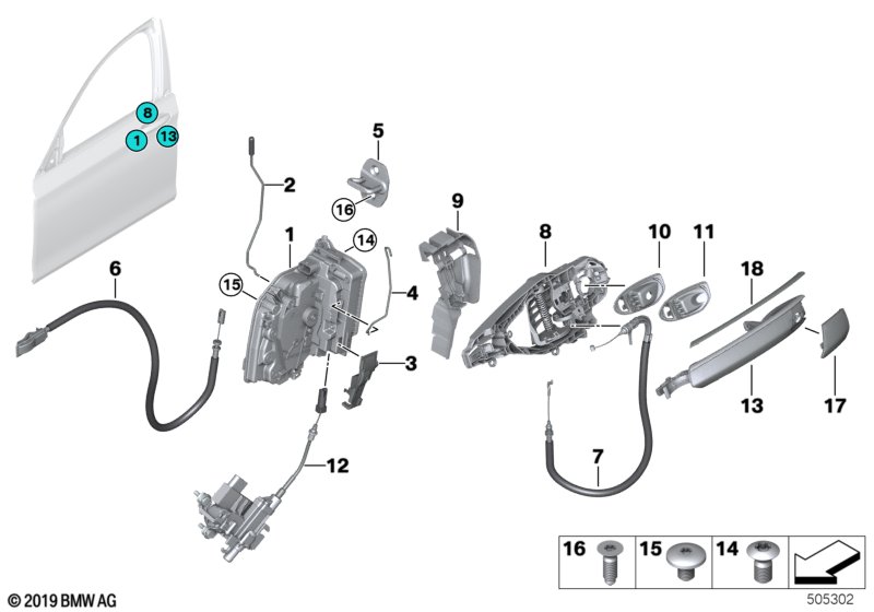 Genuine BMW 51217472725 G12 G11 Door Handle, Primed, Outer Left (Inc. 750Li, 745LeX & 740e) | ML Performance UK Car Parts