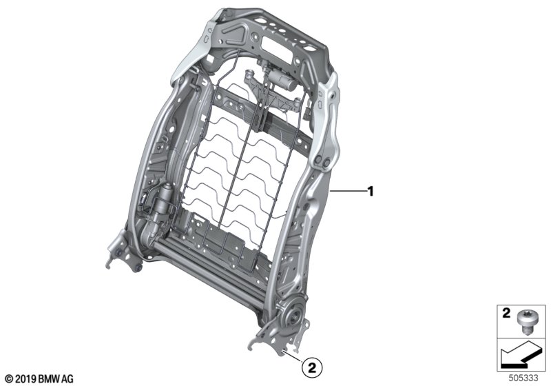 Genuine BMW 52107329916 F11 RR4 Backrest Frame, Base Seat (Inc. 535i, 520dX & X5 50iX 4.4) | ML Performance UK Car Parts