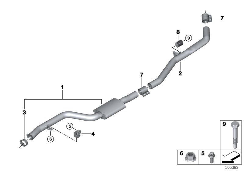 Genuine BMW 18307935428 G07 G05 G06 Front Muffler (Inc. X6 & X7 40iX) | ML Performance UK Car Parts