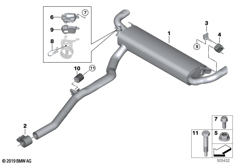 Genuine BMW 18308487381 G07 Rear Muffler With Exhaust Flap (Inc. X7 40iX) | ML Performance UK Car Parts