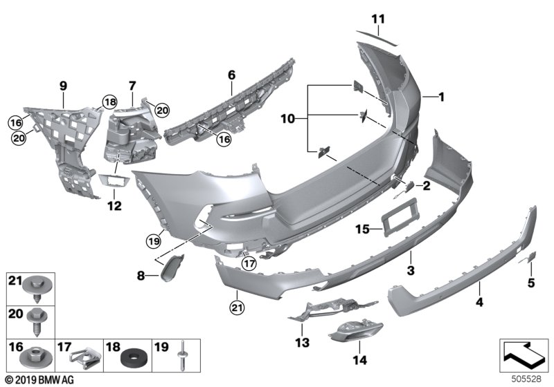 Genuine BMW 51127452625 G06 Holder For Trim For Exh.Tailpipe Left (Inc. X6) | ML Performance UK Car Parts