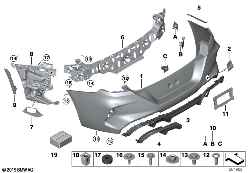 Genuine BMW 51128070742 F93 F92 F91 Trim Panel, Bumper, Rear, Bottom -M- (Inc. M8) | ML Performance UK Car Parts