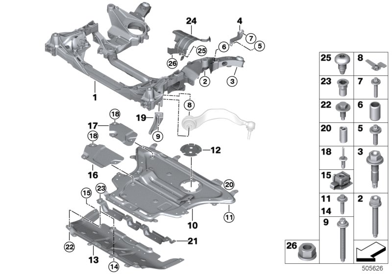 Genuine BMW 31106887547 G30 G11 Stiffening Plate With Cross-Member (Inc. 630dX, 750LdX & 740eX) | ML Performance UK Car Parts