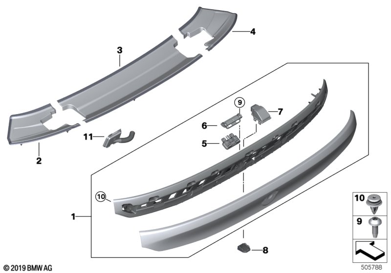 Genuine BMW 51627423547 G32 Trim Spoiler Mount, Left (Inc. 640iX, 620d & 640dX) | ML Performance UK Car Parts