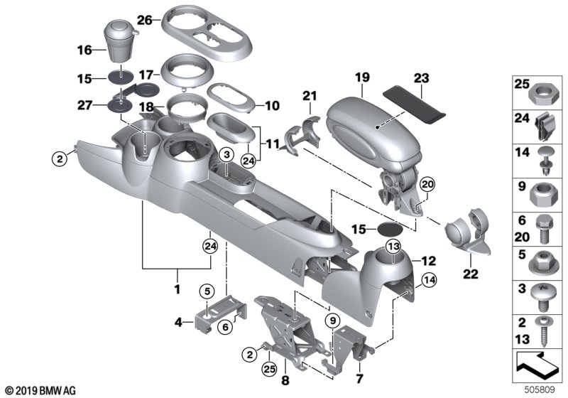 Genuine BMW Mini 51169262841 F56 F55 Center Console (Inc. JCW, One First & One D) | ML Performance UK Car Parts