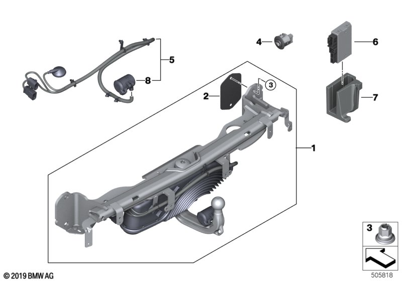 Genuine BMW 51129878922 G20 G21 Plug-In Socket WESTFALIA (Inc. 330dX, 318d & 330i) | ML Performance UK Car Parts