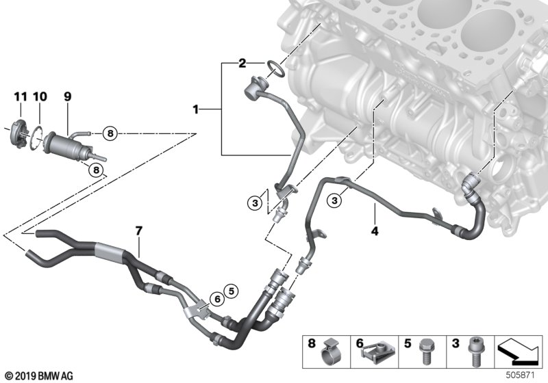 Genuine BMW 11538580972 G05 G20 G01 Line For Coolant Pump Hose for SCR metering module (Inc. 318d, X3 20dX & 620d) | ML Performance UK Car Parts