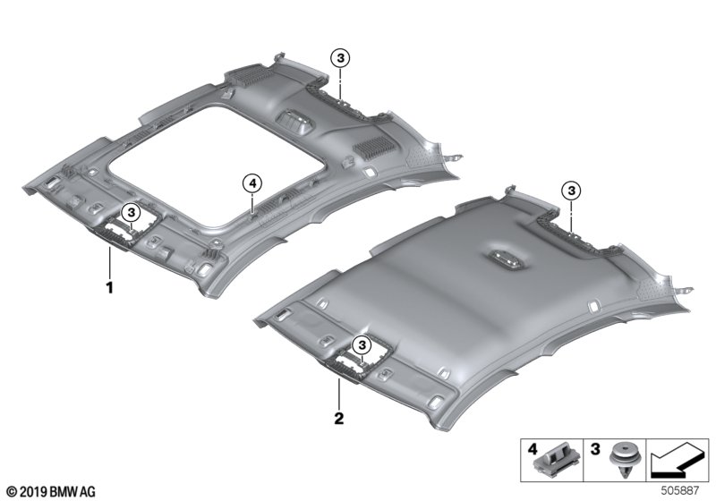 Genuine BMW 51447956436 F44 Headlining Panoramic Roof EVERESTGREY (Inc. 228iX) | ML Performance UK Car Parts