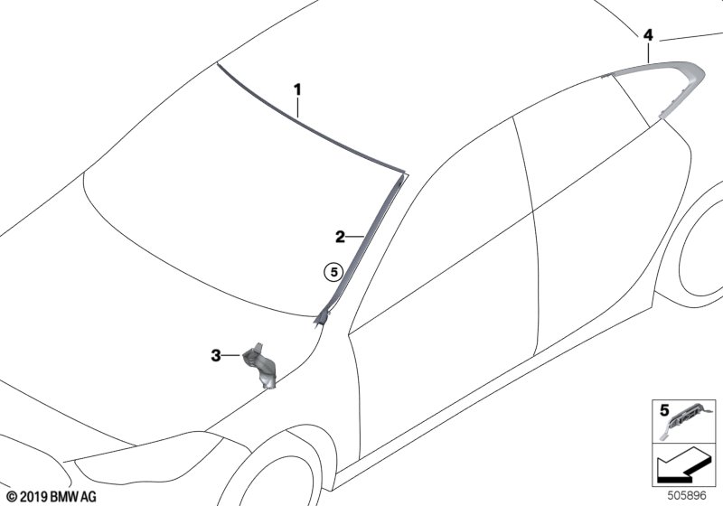 Genuine BMW 51317475980 F44 Drip Molding, Right (Inc. 228iX, 220d & M235iX) | ML Performance UK Car Parts