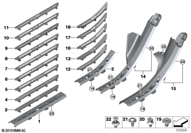 Genuine BMW 51477442162 G05 Insert, Door Sill, Right Rear BELEUCHTET (Inc. X5) | ML Performance UK Car Parts