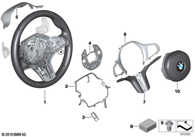 Genuine BMW 32308746691 F40 F44 G21 M Sports Steering Wheel Leather (Inc. M340i, 220d & 330i) | ML Performance UK Car Parts