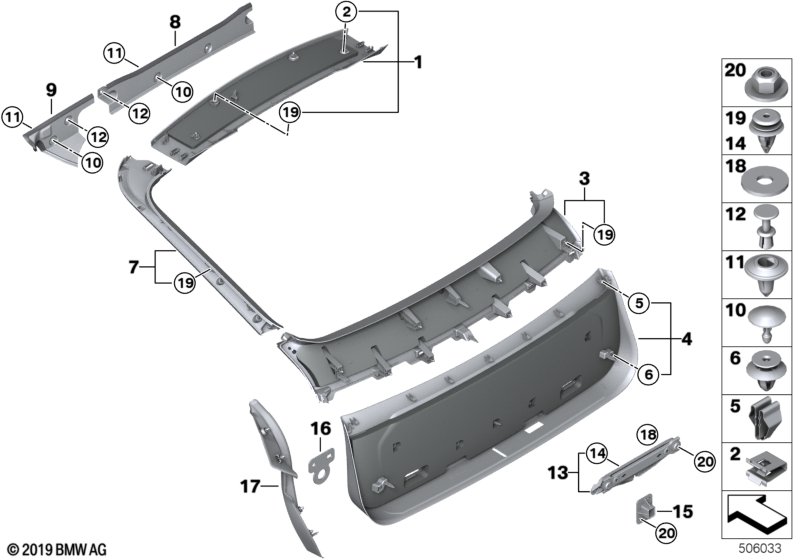 Genuine BMW 51498499151 G06 Trim Panel, Trunk Lid, Center SCHWARZ (Inc. X6 30dX, X6 40i & X6 M50iX) | ML Performance UK Car Parts