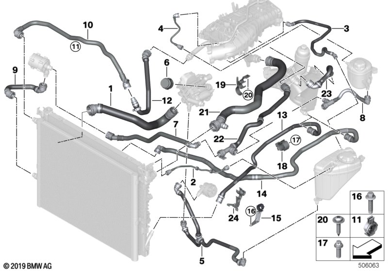 Genuine BMW 17128602617 G30 G31 G32 Pipe, Electric Coolant Pump- Charge-air cooler (Inc. 540i, 740Li & 540iX) | ML Performance UK Car Parts