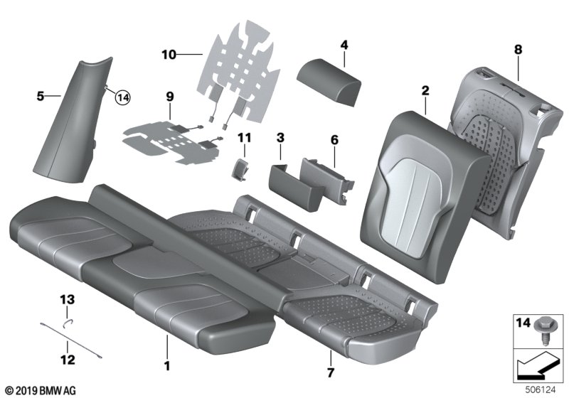 Genuine BMW 52207932328 G06 Cover, Backrest, Right ELFENBEINWEIS (Inc. X6) | ML Performance UK Car Parts