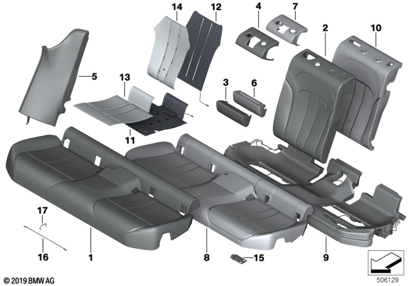 Genuine BMW 52207470763 G32 Side Finisher, Leather, Left ELF.WEISS (Inc. 640dX, 620d & 620dX) | ML Performance UK Car Parts