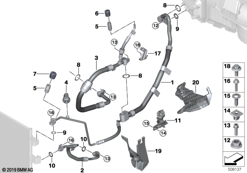 Genuine BMW 64536813588 G07 Refrigerant Line, Dual Line R1234YF (Inc. X7 50iX) | ML Performance UK Car Parts