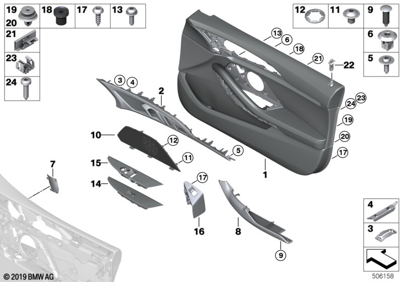 Genuine BMW 51419892567 G16 Door Trim Panel Left ELFENBEINWEISS (Inc. 840dX, M850iX & 840i) | ML Performance UK Car Parts