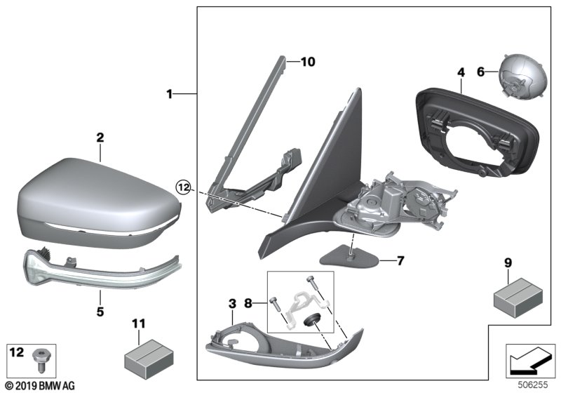 Genuine BMW 51167437165 G12 G11 Heated Outside Mirror, Memory Bus, Left SHADOW-LINE (Inc. 730Ld, 750Li & 740e) | ML Performance UK Car Parts