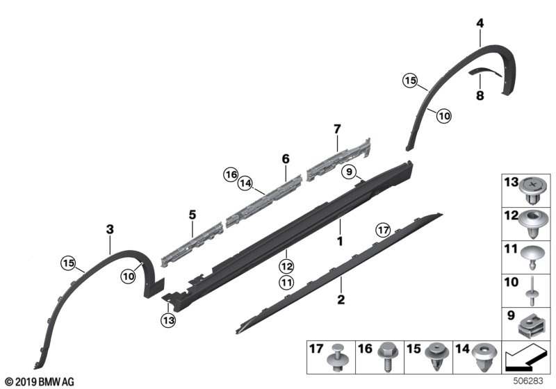 Genuine BMW 51777426448 F39 Support Strip, Rocker Panel, Right Front (Inc. X2) | ML Performance UK Car Parts