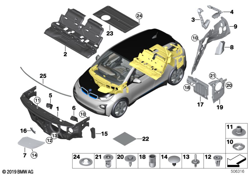 Genuine BMW 51487277237 Sound Insulation Belt Retractor Rear Le (Inc. i3 94Ah Rex, i3 60Ah & i3s 94Ah Rex) | ML Performance UK Car Parts