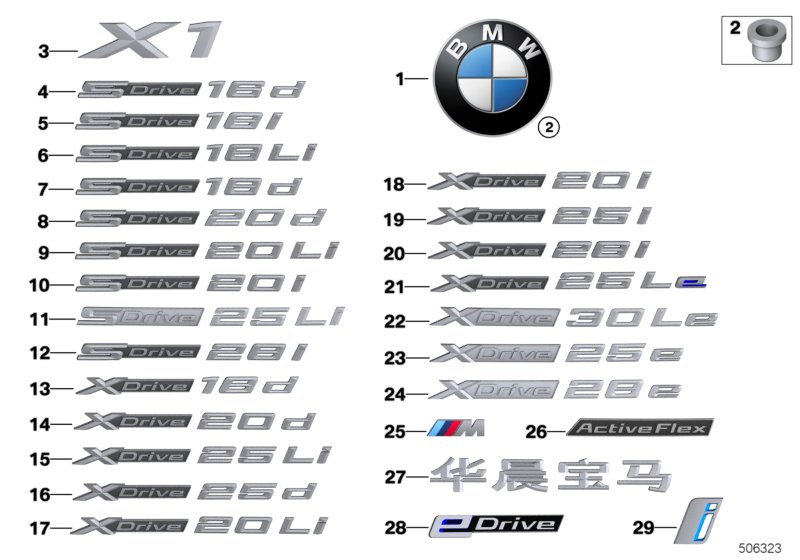 Genuine BMW 51147406665 F48 Label S DRIVE 20D (Inc. X1 20d) | ML Performance UK Car Parts