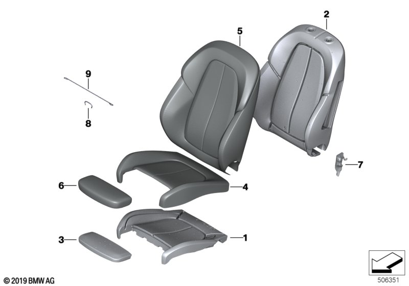 Genuine BMW 52109461047 F44 Insert, Backrest, Bottom Left (Inc. 218i, 220d & M235iX) | ML Performance UK Car Parts