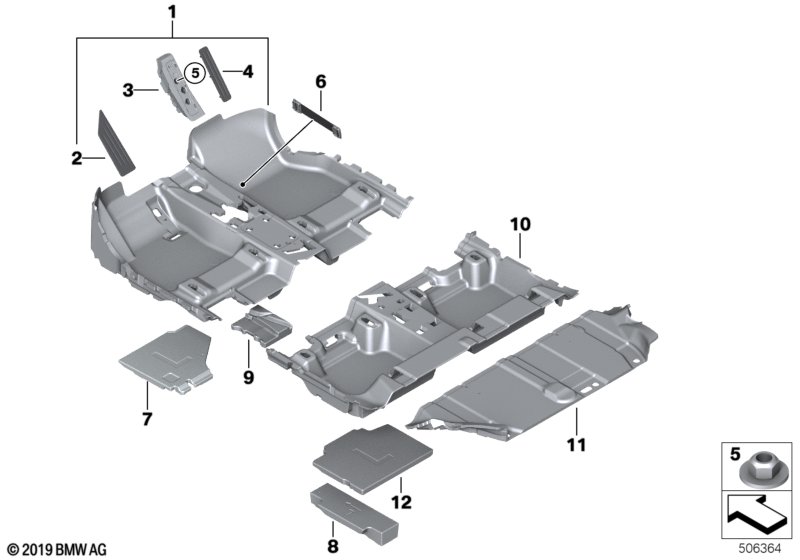 Genuine BMW 51477463984 F48 Floor Covering Rear ANTHRAZIT (Inc. X1 20iX, X1 18d & X1 20i) | ML Performance UK Car Parts