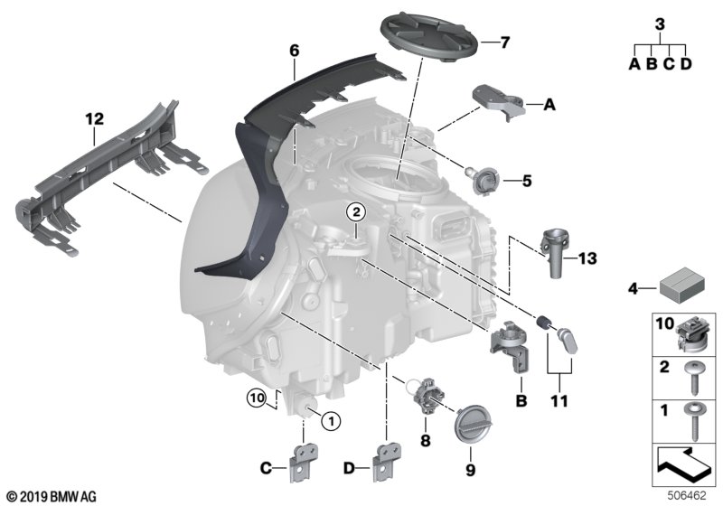 Genuine BMW 63117466104 G02 Gasket, Headlight, Right (Inc. X3 30i, X3 30eX & X3 20dX) | ML Performance UK Car Parts