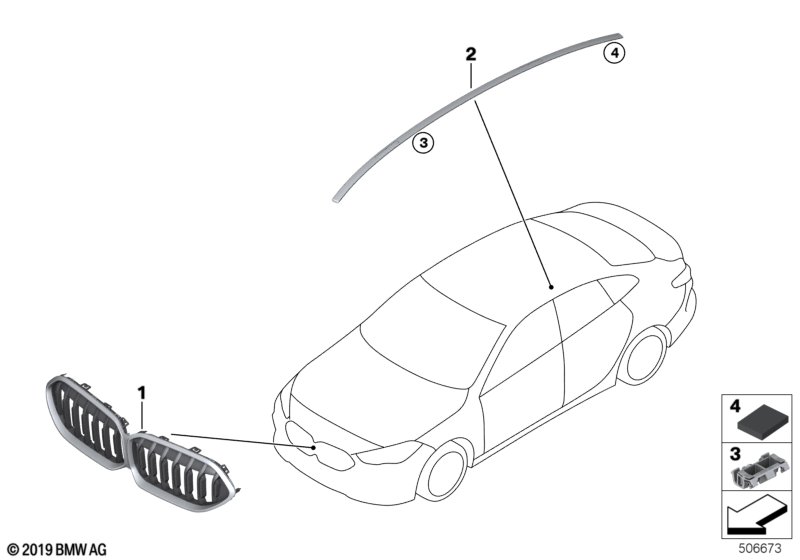 Genuine BMW 51137483123 F44 Molding, Roof Railing Left (Inc. 228iX, 220d & 218i) | ML Performance UK Car Parts