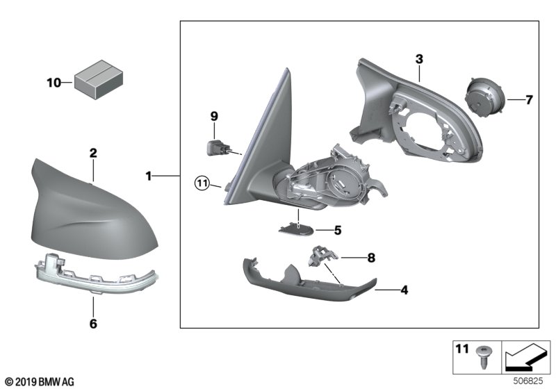 Genuine BMW 51168080363 Outside Mirror Heated With Memory, Left SHADOWLINE (Inc. X4 M) | ML Performance UK Car Parts