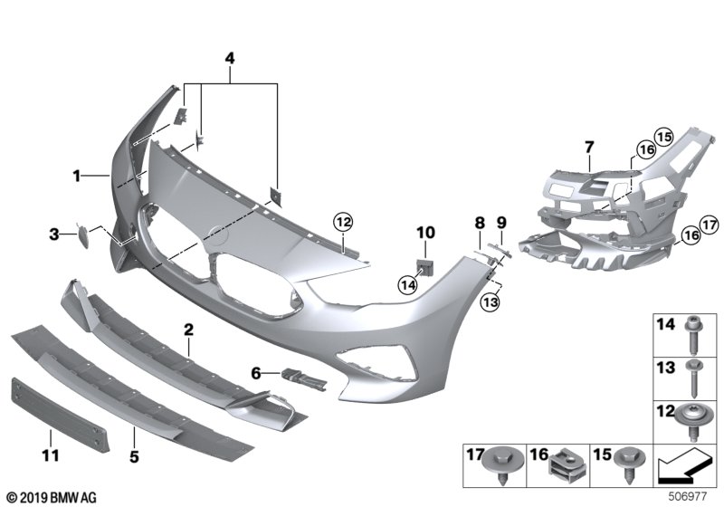 Genuine BMW 51117493211 F44 Trim Panel, Bumper, Front Bottom (Inc. 218i, 228iX & 220d) | ML Performance UK Car Parts