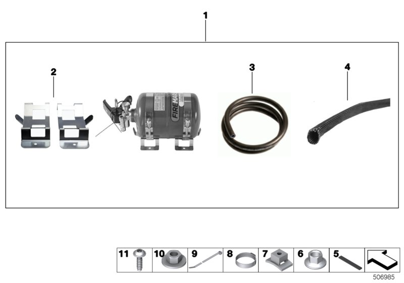 Genuine BMW 65728327185 Fire Extinguisher KIT ZERO 360 (Inc. M235i Racing & M4 GT4) | ML Performance UK Car Parts