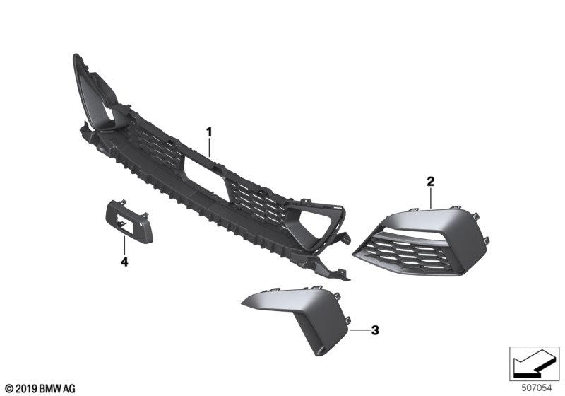 Genuine BMW 51118075487 F44 Grid Lateral Left MSP (Inc. 218i, 228iX & 220d) | ML Performance UK Car Parts