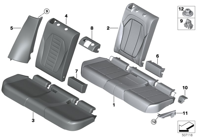 Genuine BMW 52208073807 Side Finisher, Leather, Left ELFENBEINWEISS (Inc. X4) | ML Performance UK Car Parts