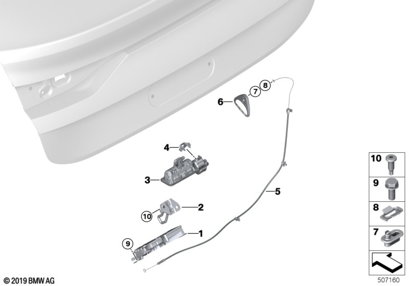 Genuine BMW 51247405634 G20 G01 F44 Boot Lid/Tailgate Pushbutton RFK (Inc. X3) | ML Performance UK Car Parts