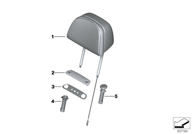 Genuine BMW 52107497642 G06 G05 G07 Headrest Comfort, Leather TARTUFO (Inc. X5 40iX, X7 30dX & X7 M50dX) | ML Performance UK Car Parts