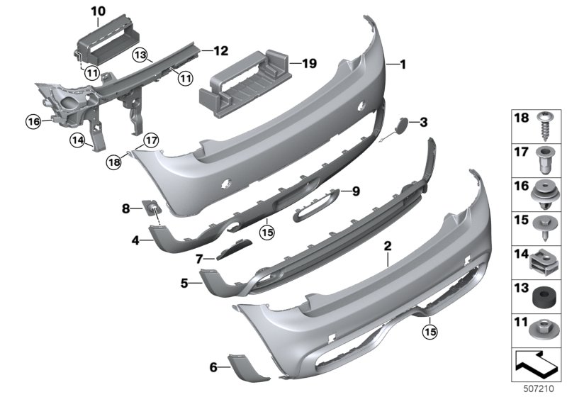 Genuine BMW 51127343620 F56 Black Band, Rear Lower Right (Inc. Cooper S & Cooper SD) | ML Performance UK Car Parts