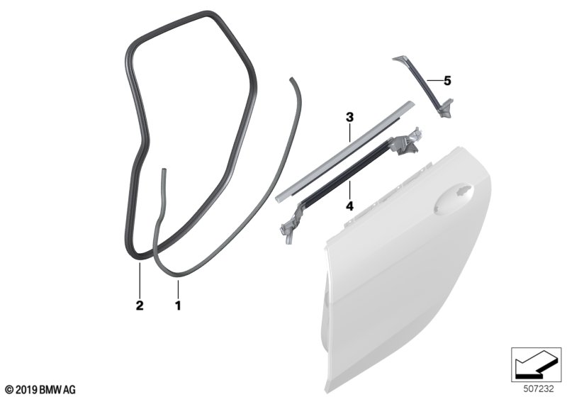 Genuine BMW 51357483139 F44 Window Well Strip, Outer, Door, Rear Lft SHADOWLINE (Inc. 228iX, M235iX & 218i) | ML Performance UK Car Parts