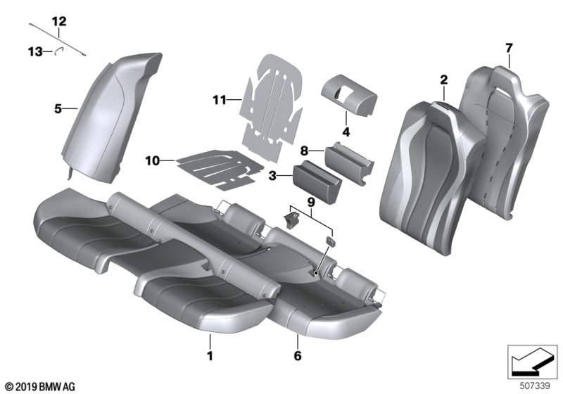 Genuine BMW 52208079279 F93 Cover, Backrest, Center, Leather, Lower (Inc. M8) | ML Performance UK Car Parts