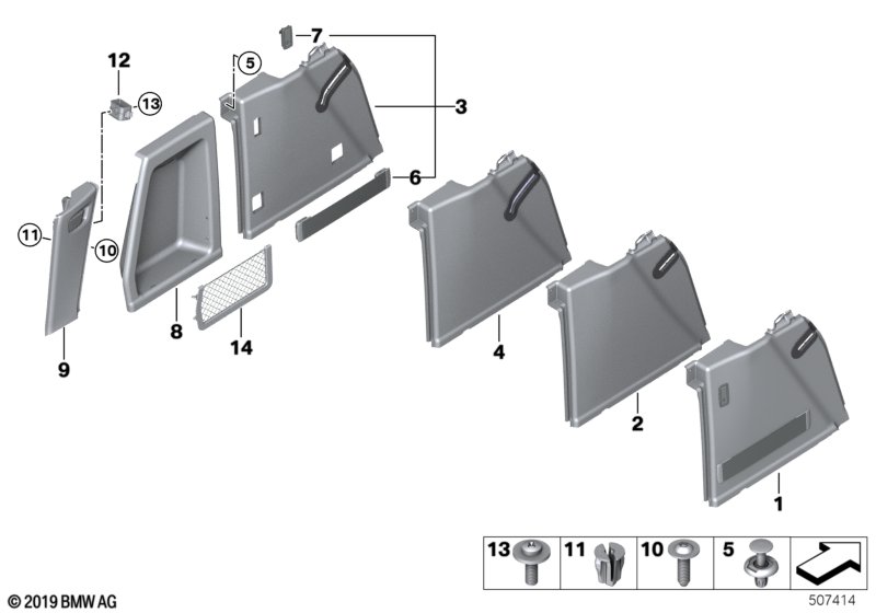 Genuine BMW 51477445817 Left Trunk Flap SCHWARZ (Inc. X3) | ML Performance UK Car Parts