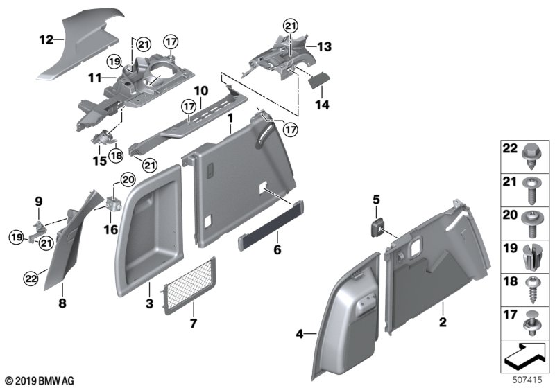 Genuine BMW 51477481914 Right Trunk Flap ANTHRAZIT (Inc. X4 M40iX, X4 25dX & X4 30dX) | ML Performance UK Car Parts