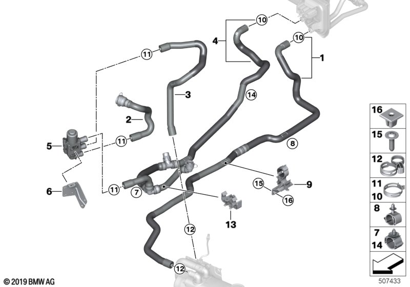 Genuine BMW 64126834338 G01 G02 Bracket, Changeover Valve (Inc. X3) | ML Performance UK Car Parts