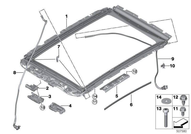 Genuine BMW 54109466700 G05 Frame Panoramic Roof (Inc. X5) | ML Performance UK Car Parts