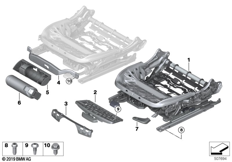 Genuine BMW 52107414615 G21 G20 G01 Backrest Frame, Left (Inc. X4 20dX, 330dX & 320dX) | ML Performance UK Car Parts