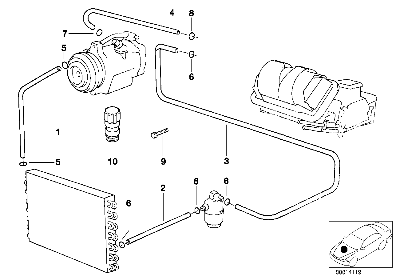 Genuine BMW 64538380149 E38 Dryer-Evaporator Pressure Hose Assy (Inc. 740iLP, 728i & 735iL) | ML Performance UK Car Parts