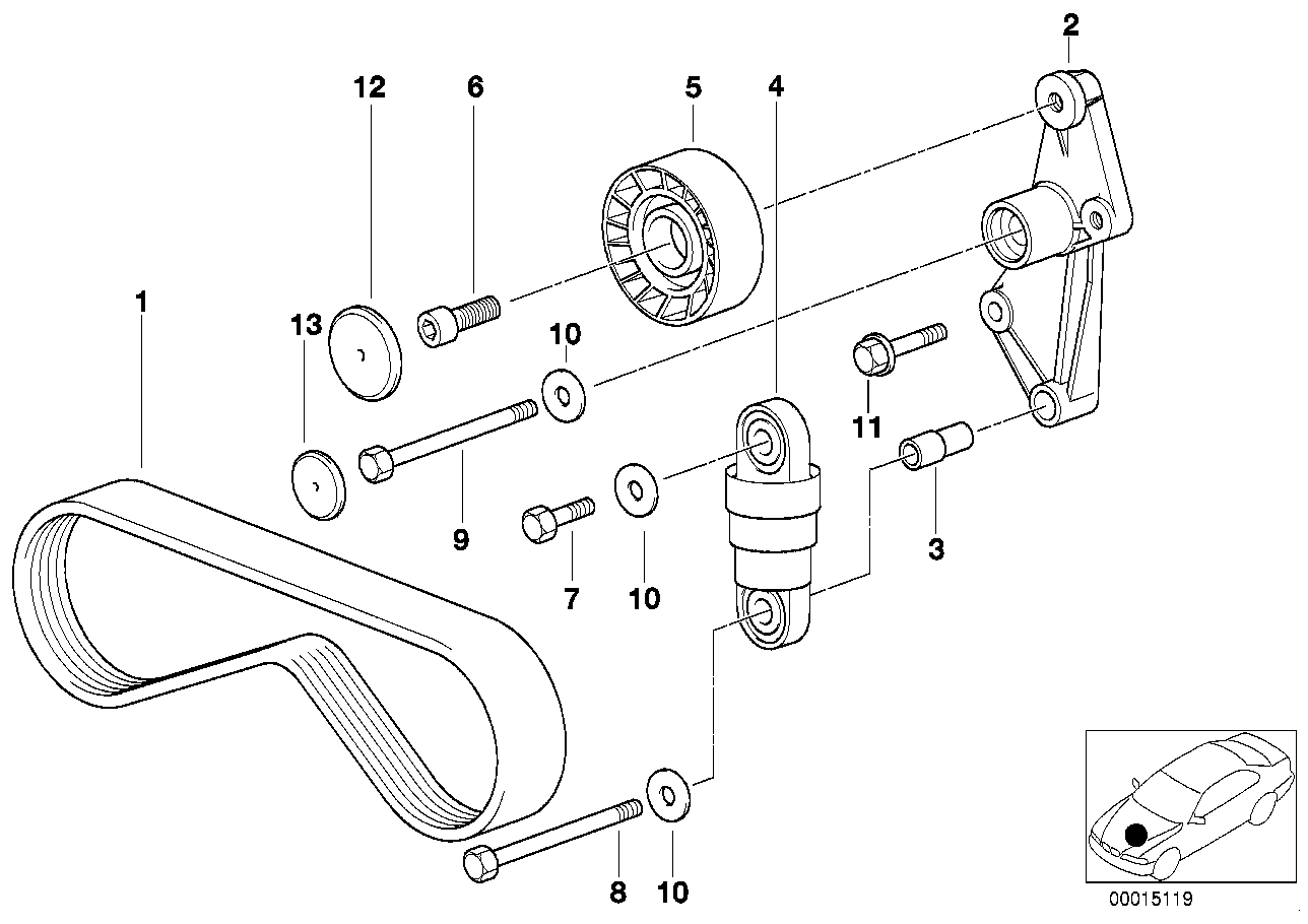 Genuine BMW 11281717210 E38 E34 E36 Belt Tensioner (Inc. 728iL, 520i & 320i) | ML Performance UK Car Parts