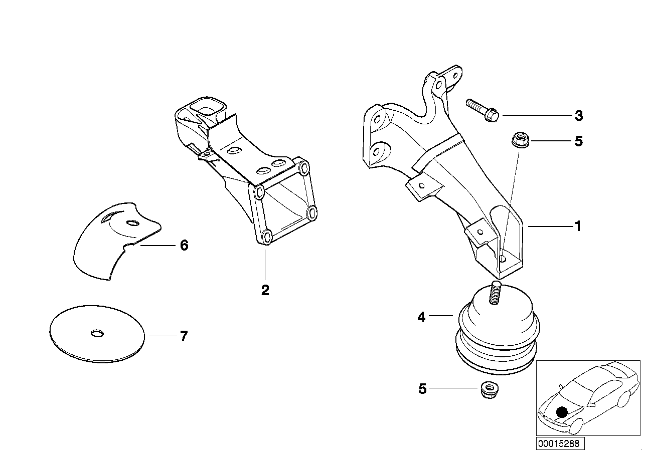 Genuine BMW 11816752198 E36 Supporting Bracket Right (Inc. Z3 3.0i, Z3 2.5i & Z3 2.2i) | ML Performance UK Car Parts