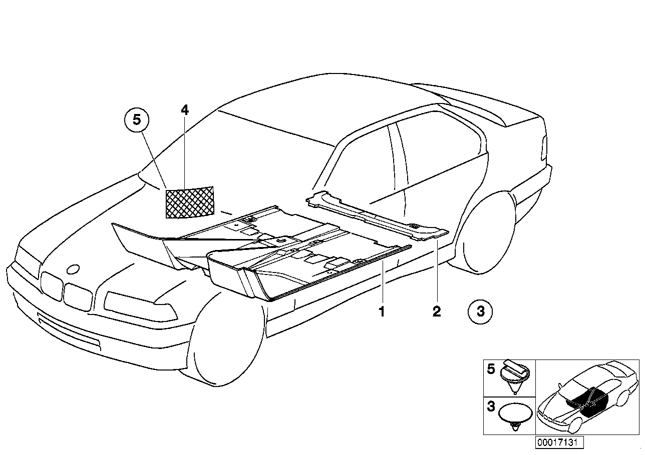 Genuine BMW 51478130450 E36 Floor Covering Rear ANTHRAZIT (Inc. 325tds, 325td & 325i) | ML Performance UK Car Parts