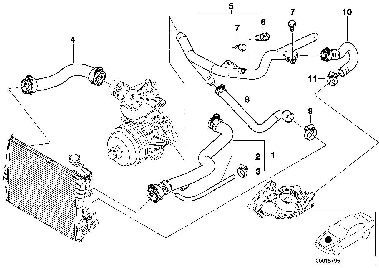 Genuine BMW 11537785018 E39 Water Hose (Inc. 525d & 530d) | ML Performance UK Car Parts