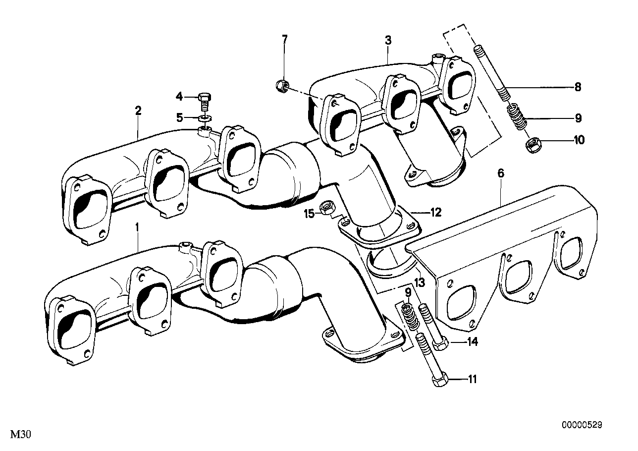 Genuine BMW 11621723621 E34 E32 Exhaust Manifold, Front (Inc. 735i, 730i & 535i) | ML Performance UK Car Parts